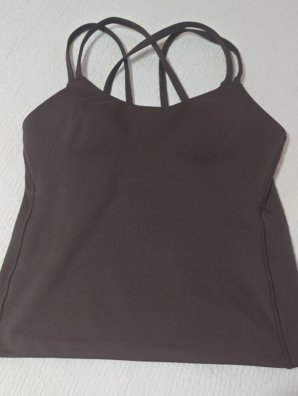 Brown Strappy Athletic Tank Top
